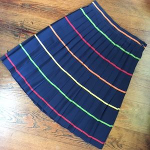 Liz Claiborne Striped Pleated Mini Skirt NWOT